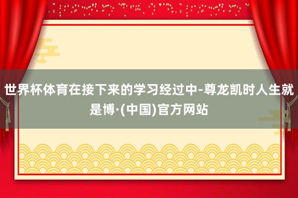 世界杯体育在接下来的学习经过中-尊龙凯时人生就是博·(中国)官方网站