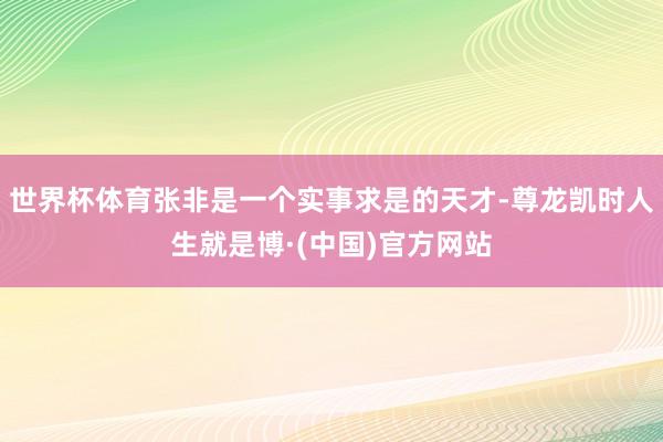 世界杯体育张非是一个实事求是的天才-尊龙凯时人生就是博·(中国)官方网站