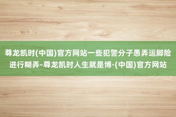 尊龙凯时(中国)官方网站一些犯警分子愚弄运脚险进行糊弄-尊龙凯时人生就是博·(中国)官方网站