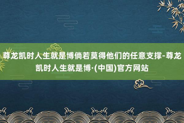尊龙凯时人生就是博倘若莫得他们的任意支撑-尊龙凯时人生就是博·(中国)官方网站