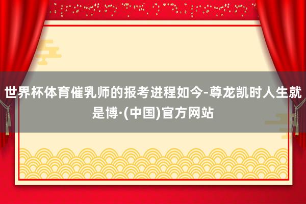 世界杯体育催乳师的报考进程如今-尊龙凯时人生就是博·(中国)官方网站