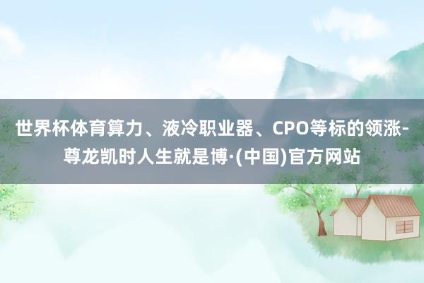 世界杯体育算力、液冷职业器、CPO等标的领涨-尊龙凯时人生就是博·(中国)官方网站