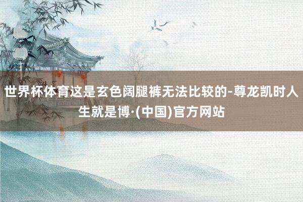 世界杯体育这是玄色阔腿裤无法比较的-尊龙凯时人生就是博·(中国)官方网站
