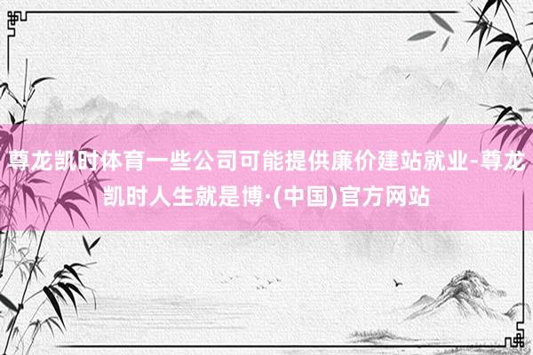 尊龙凯时体育一些公司可能提供廉价建站就业-尊龙凯时人生就是博·(中国)官方网站