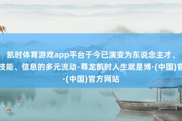 凯时体育游戏app平台于今已演变为东说念主才、成本、技能、信息的多元流动-尊龙凯时人生就是博·(中国)官方网站